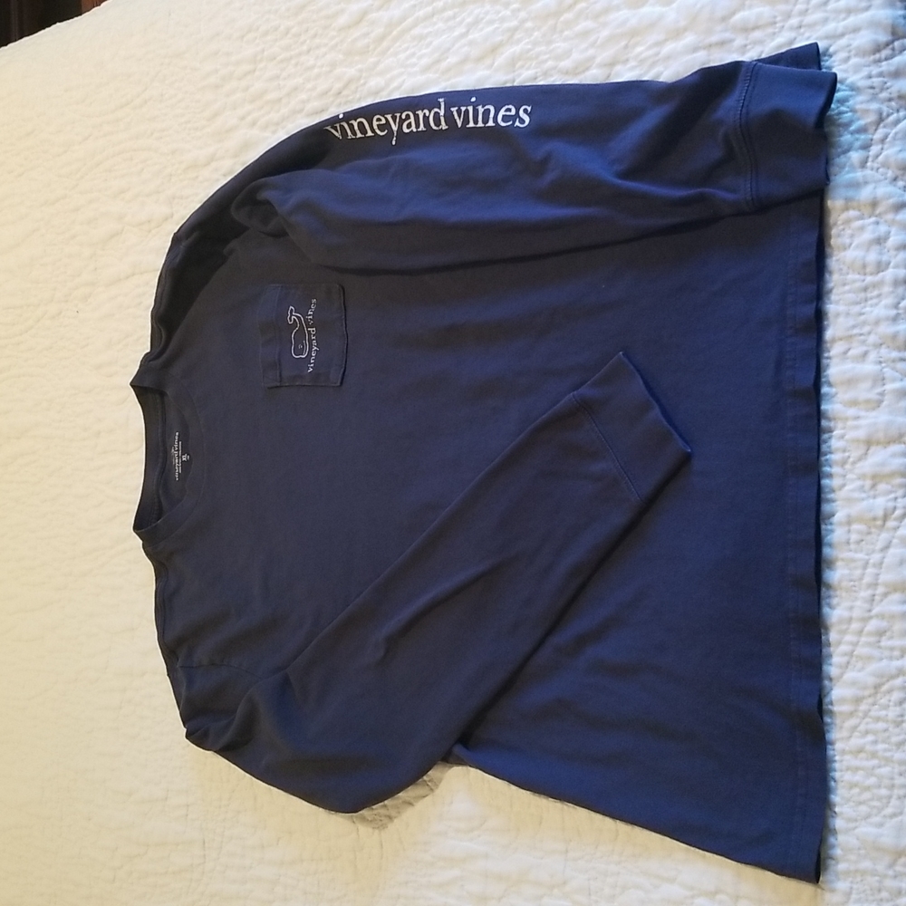 Vineyard Vines Boys Long sleeve T shirt navy blue, 100% cotton